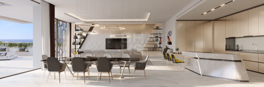 Majestic contemporary villa with sharp lines, top quality materials with panoramic views in Benahavís