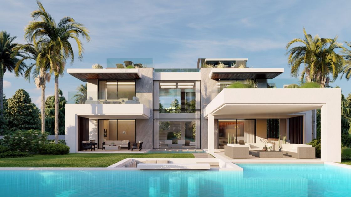 Magnificent contemporary off-plan villa with panoramic sea views in Cortijo de Nagüeles, Marbella