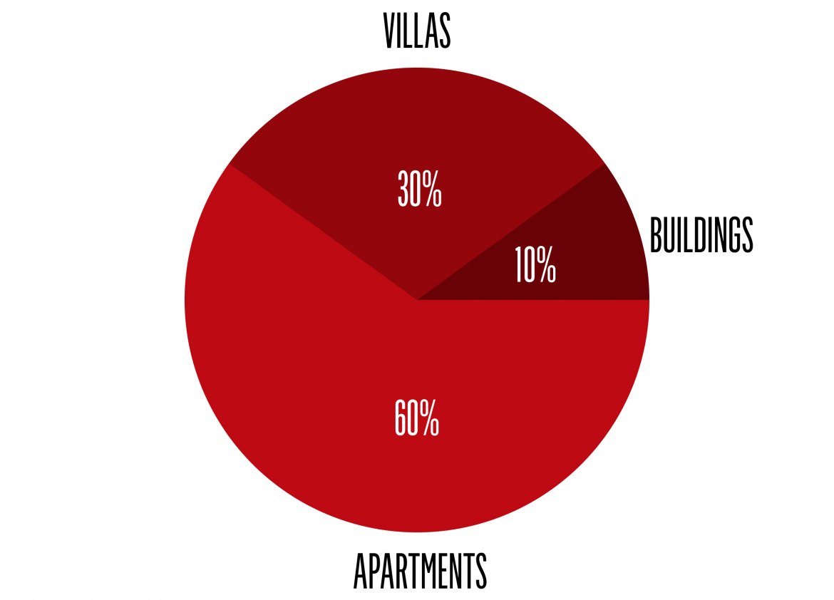 Distribution of Real Estate Projects in Costa del Sol by Property type