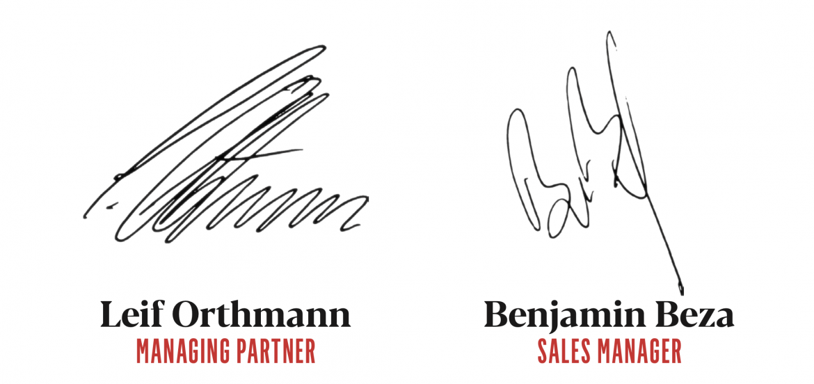 Leif Orthmann & Benjamin Beza Signatures