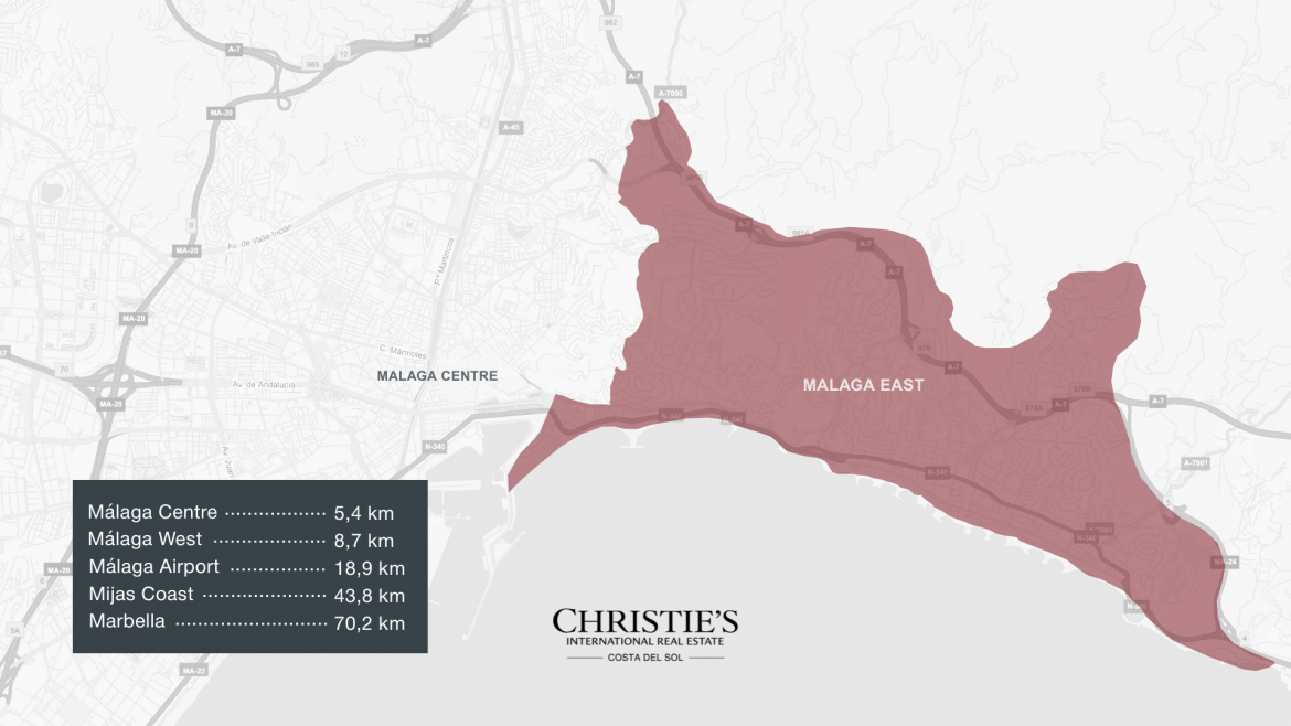 Málaga East map