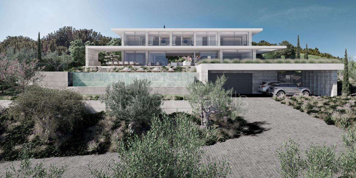 Villa en construcción casi terminada en zona de Almenara, Sotogrande Alto, con fabulosas vistas al golf y al mar