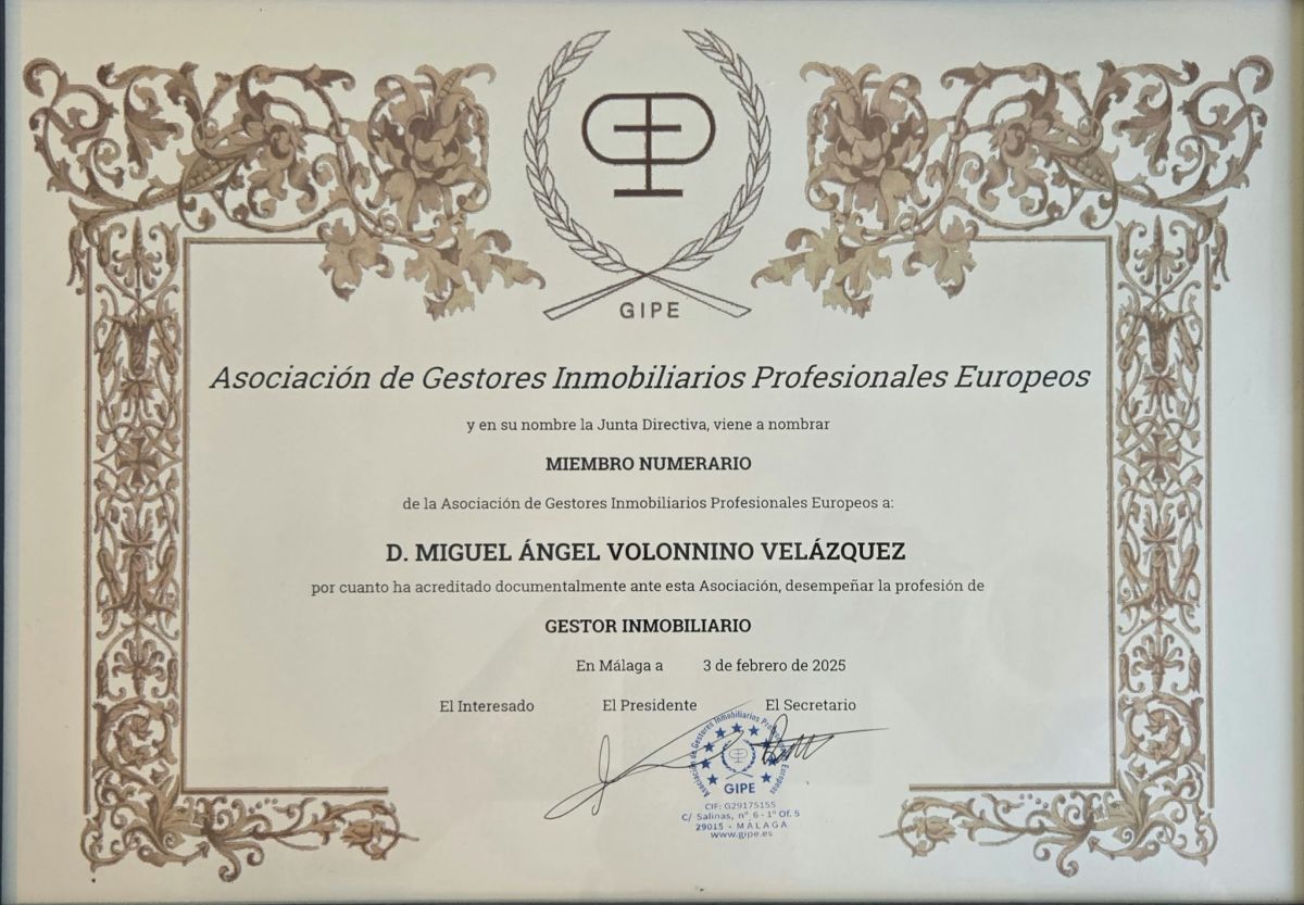 GIPE member – Asociación de Gestores Inmobiliarios Profesionales Europeos