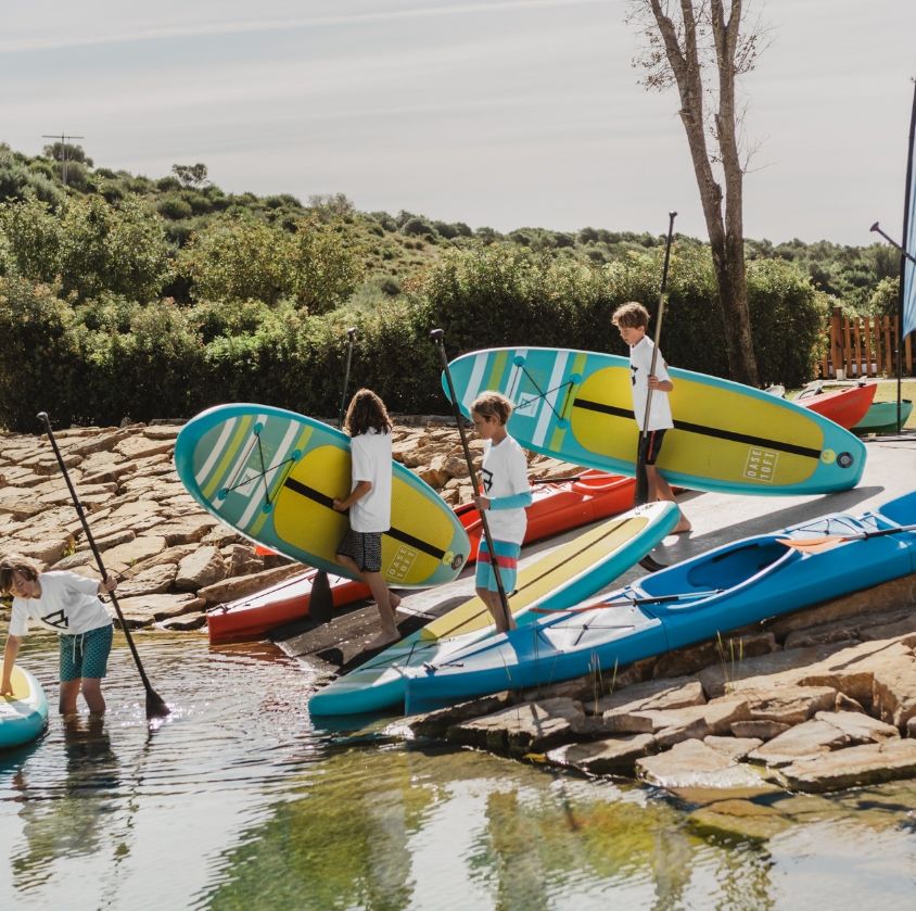 Kids with paddle surf in Sotogrande