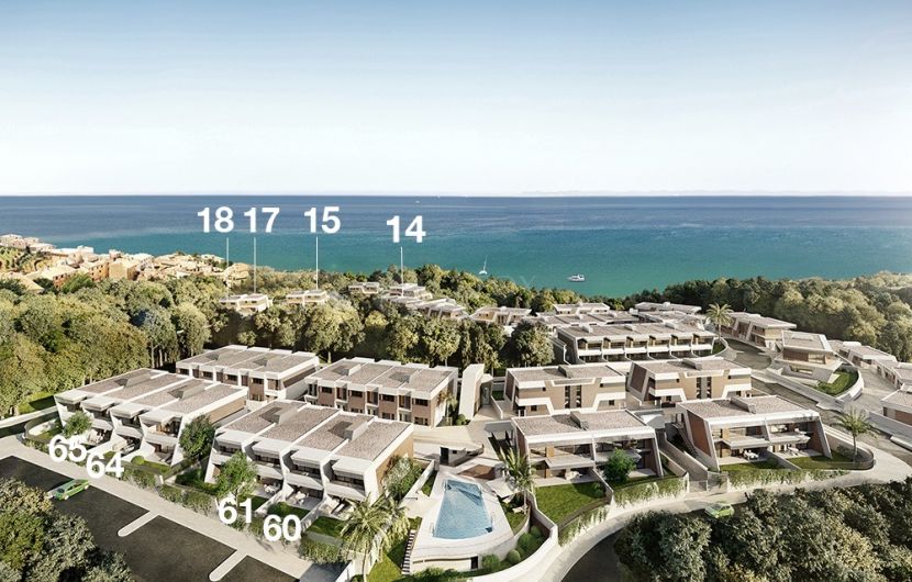 Exclusive modern townhouses with amazing sea views in Mijas Costa