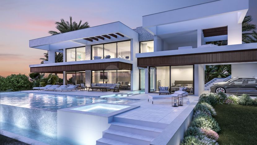 Contemporary villa under construction, for sale in Nueva Andalucia, Golf Valley