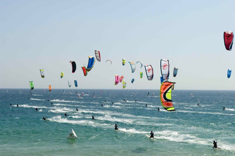 Kite and Windsurfers in Tarifa