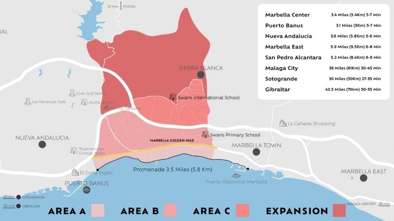 Marbella Golden Mile detailed map