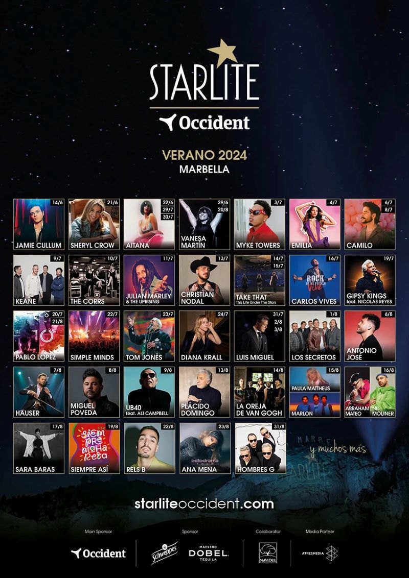 Starlite Marbella 2024, featured artists