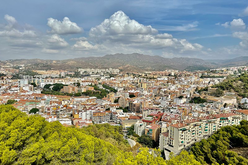 aerial view of the city of Malaga