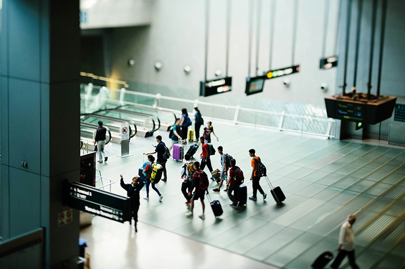 American tourists at the airport