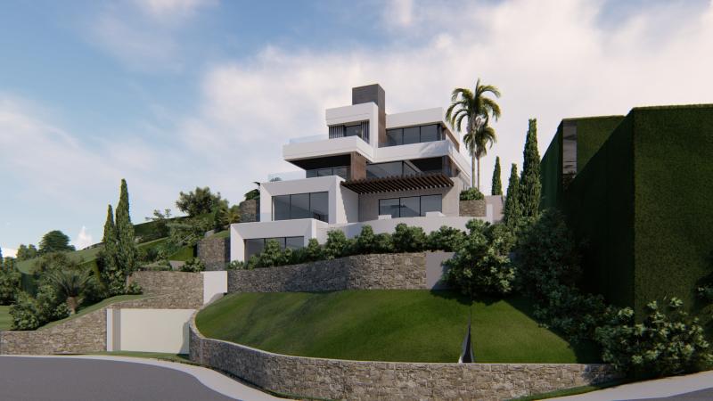 Off-plan contemporary minimalist villa, 1146 m2 built area, walking distance to Puerto Banus, unbeatable location