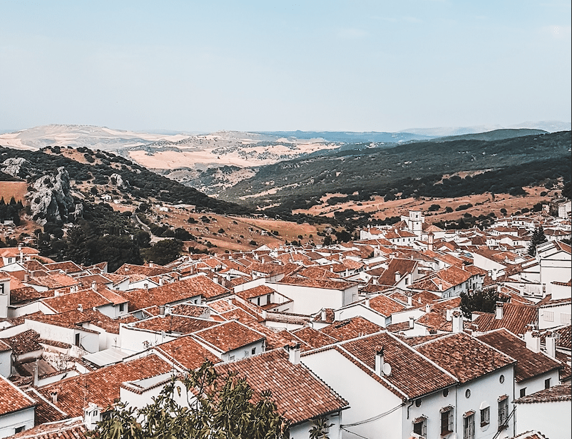 Fotografi av Grazalema, en liten stad i Cádiz, nära Malaga.