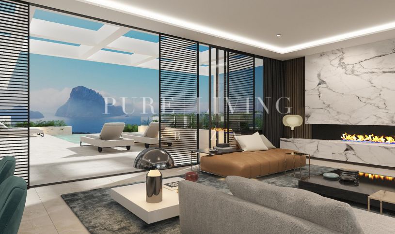 Nouvelles villas de luxe avec piscine privée et vue sur le coucher de soleil à Ibiza