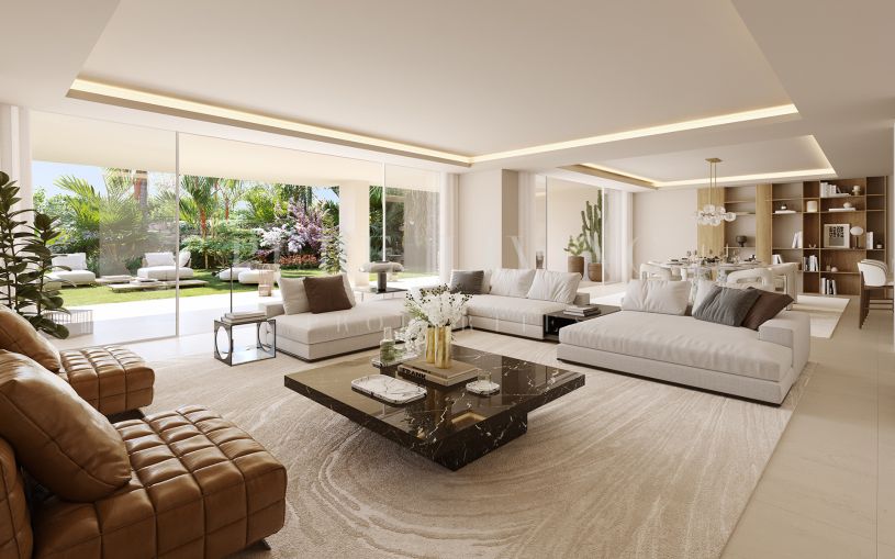 Apartamento de lujo de 3 dormitorios en planta baja con jardín privado en la Milla de Oro de Marbella
