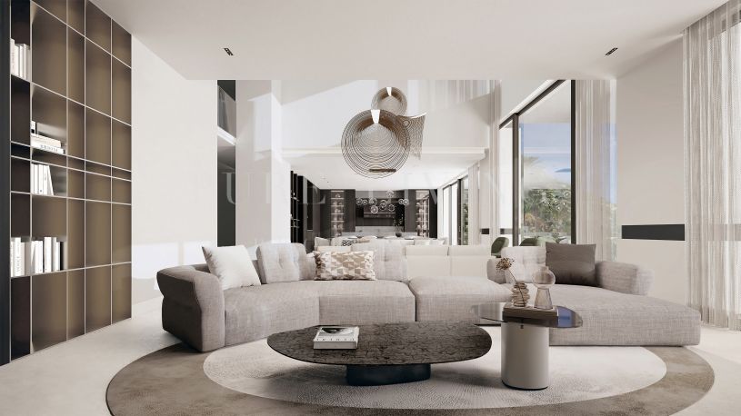 Spectaculaire nieuw gebouwde moderne villa met zes slaapkamers en uitzicht op zee in Golden Mile.