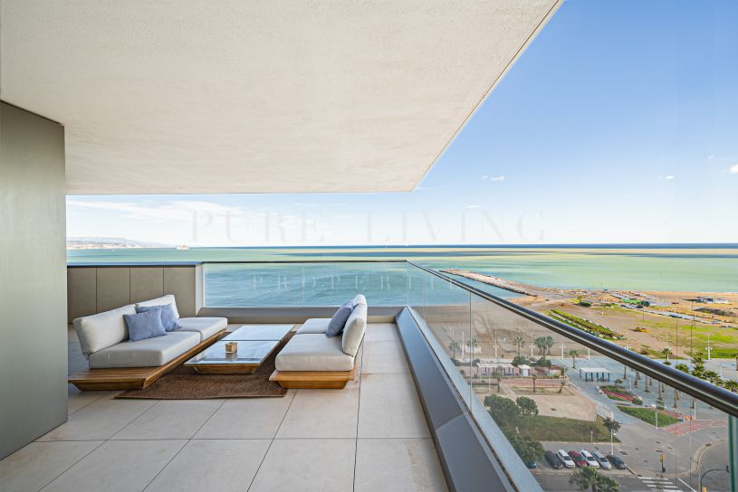 Modern appartement met 3 slaapkamers in de Toren van Malaga met panoramisch uitzicht op zee
