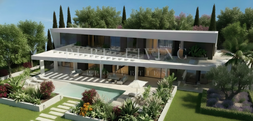 Villa de luxe neuve de 5 chambres avec vue sur la mer située dans le quartier prisé de Nagüeles, Marbella Golden Mile