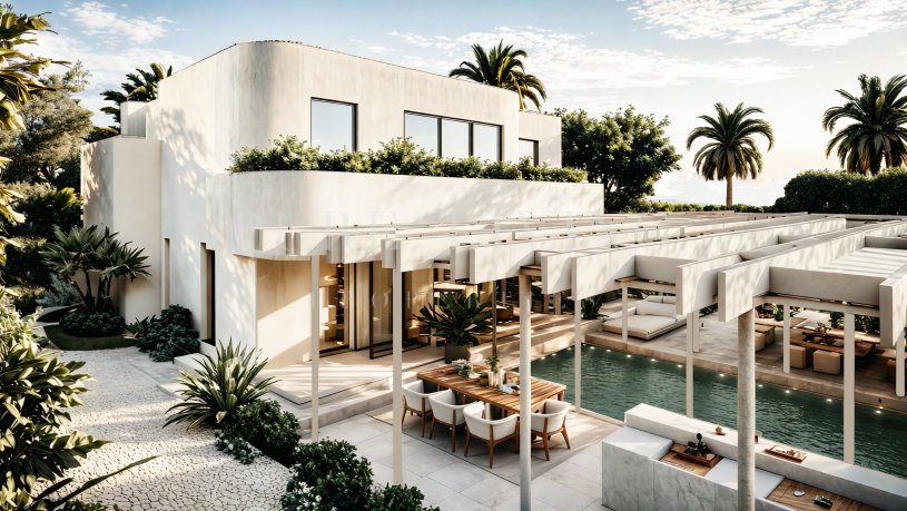 Villa de lujo de estilo resort, recién reformada, con piscina privada en Marbesa, Marbella Este