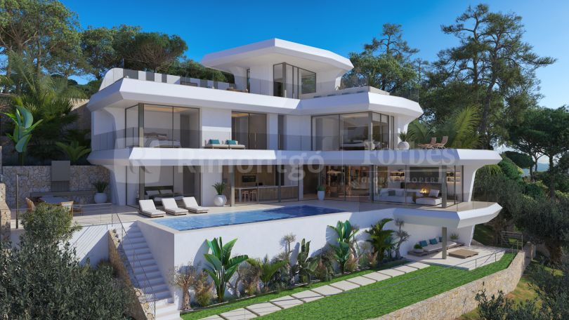 Villa de lujo de próxima construcción con vistas al mar en Altea, Alicante.