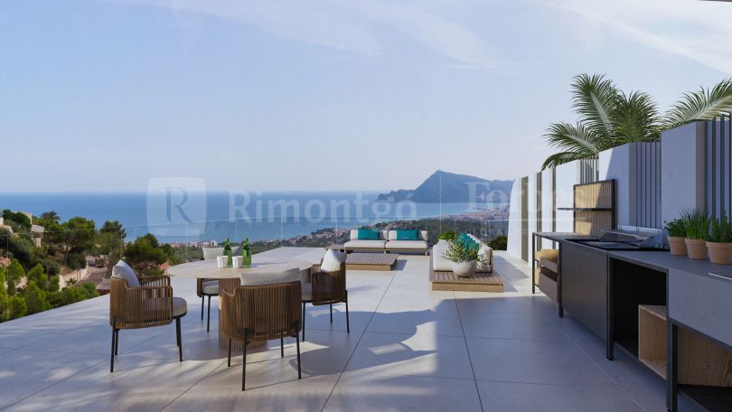 Luxury villa under construction with sea views in Altea, Alicante.