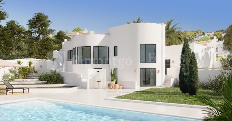 Villa de style Ibiza avec vue sur la mer dans la région de Cap Negre, Javea (Alicante)