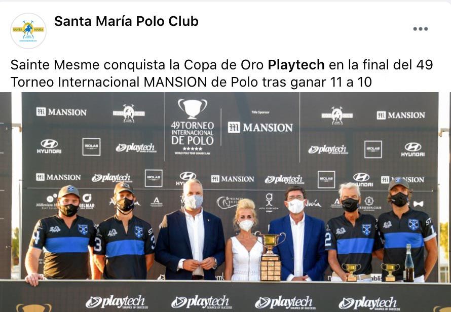 SAINTE MESME GANA LA COPA DE ORO EN EL FINAL DE FIESTA DEL SANTA MARÍA POLO CLUB-FACEBOOK