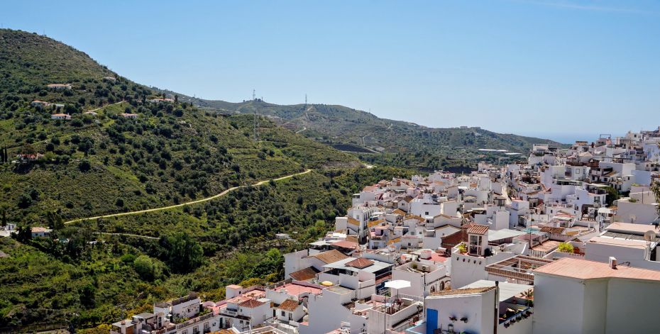 Fotografi av Torrox, en liten stad nära Malaga 