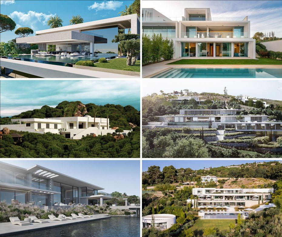 Photograph showing the various styles of homes you can find in Sotogrande. 