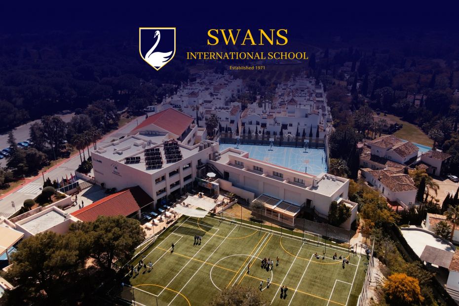 Swans school from aerial view. 