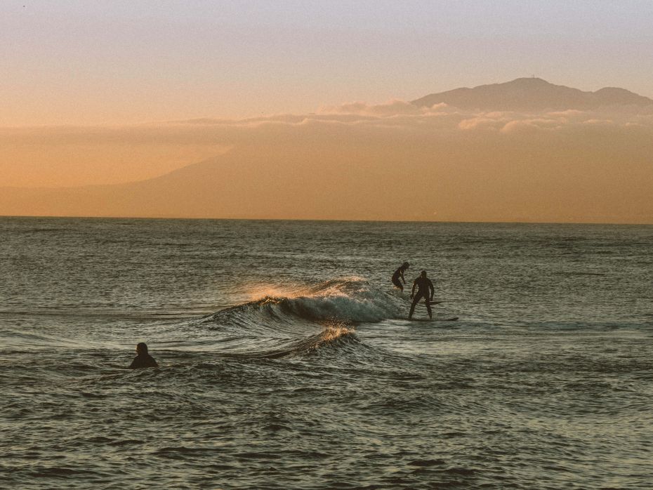 People surfing on Marbella beach