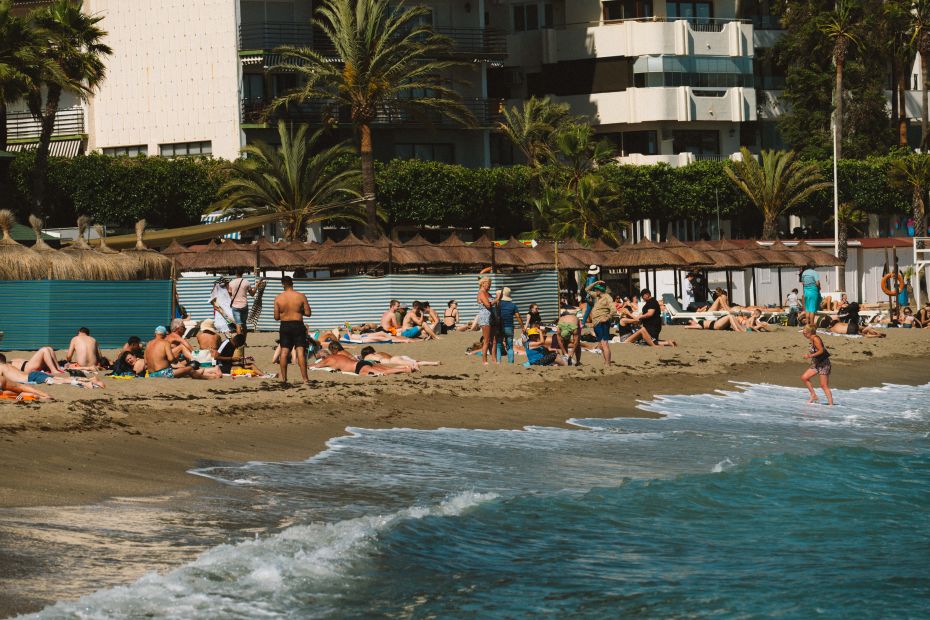 People on Marbella beach