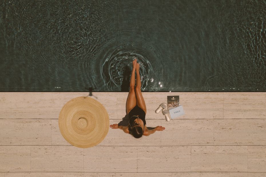 a woman taking some sun in Marbella