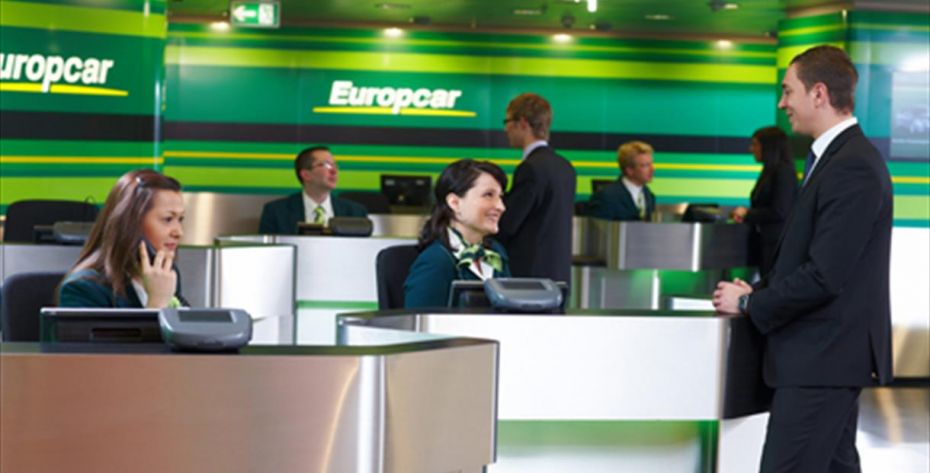 Foto av Europcar-kontoret på Malagas flygplats. 