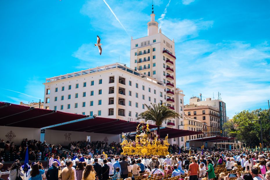 Fotografi av påskfirandet i Malaga, Spanien 