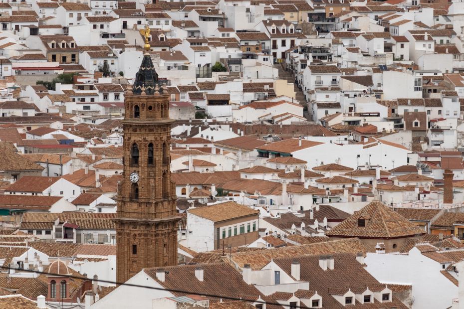 Luchtfoto van Antequera, een stad in de buurt van Malaga 