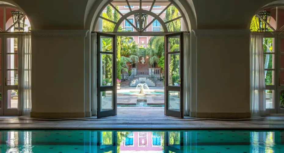 Photograph of the pool facilities at the Anantara Villa Padierna Spa