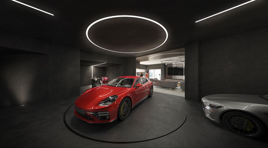Luxury car garage in la Quinta villa