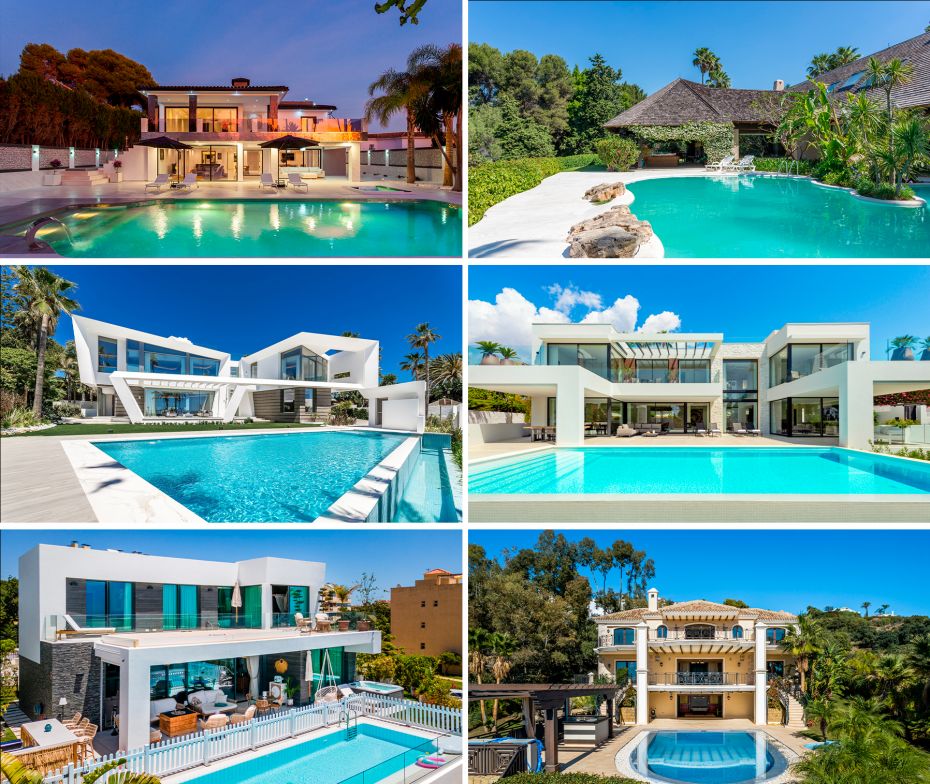 Exempel på olika typer av fastigheter som finns i Marbella East