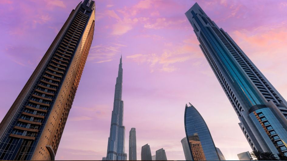 Looking to skyscrappers in Dubai Downtown and Financial district towers