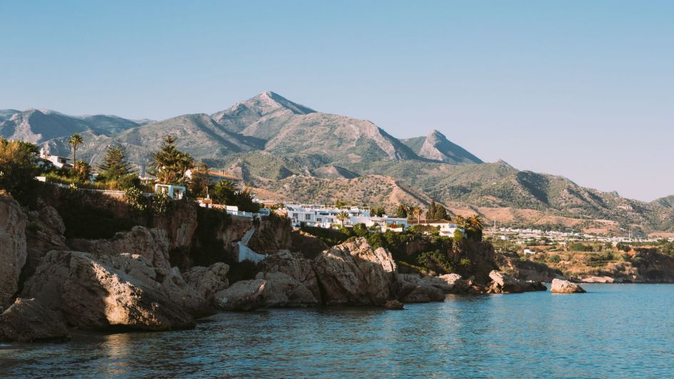 Nerja, cliff-edge town on Mediterranean sea, east of Málaga, Andalusia