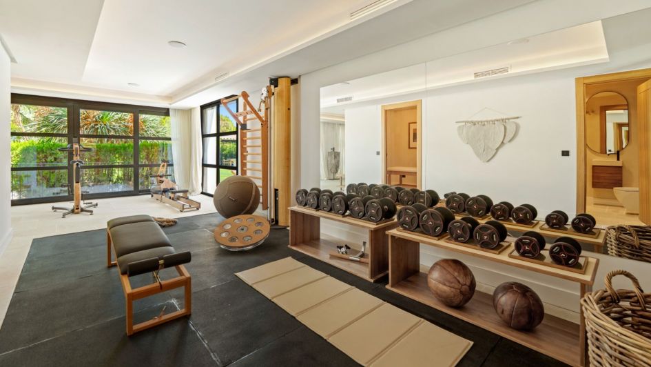Private gyms are typical in Marbella luxury properties, Costa del Sol, Spain