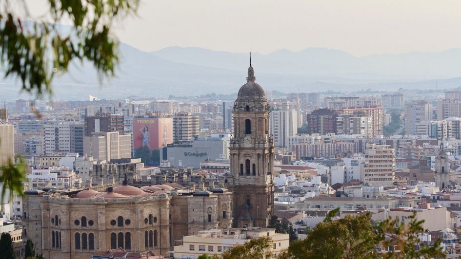 Vue de la capitale de Málaga et de la cathédrale