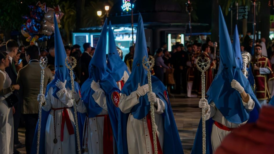 Traditional Nazarenos dress during Semana Santa parades in southern Spain, Andalusia.