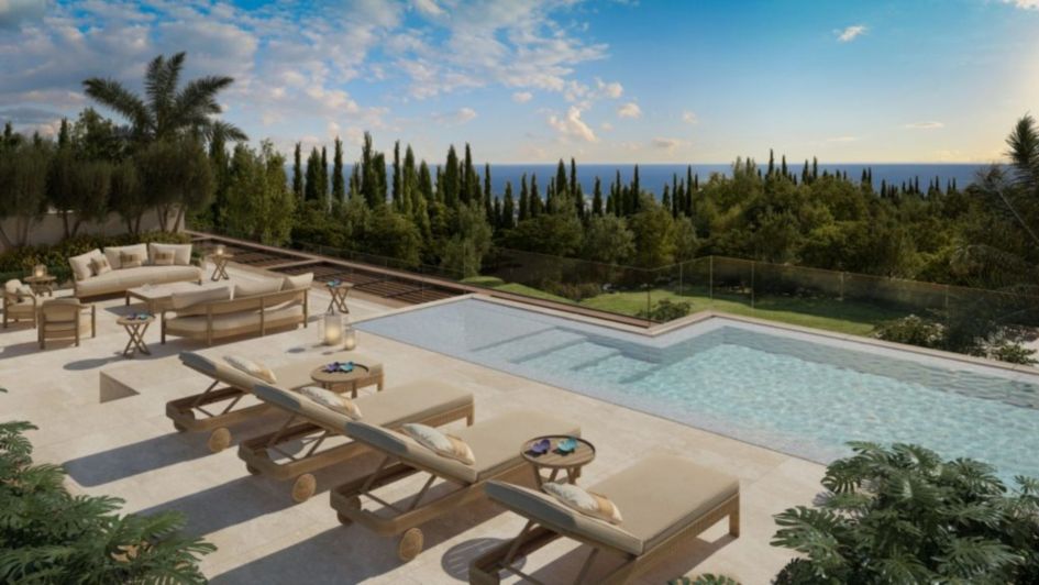 Render of view from Armani Residences Marbella in Nagüeles, Marbella Golden Mile