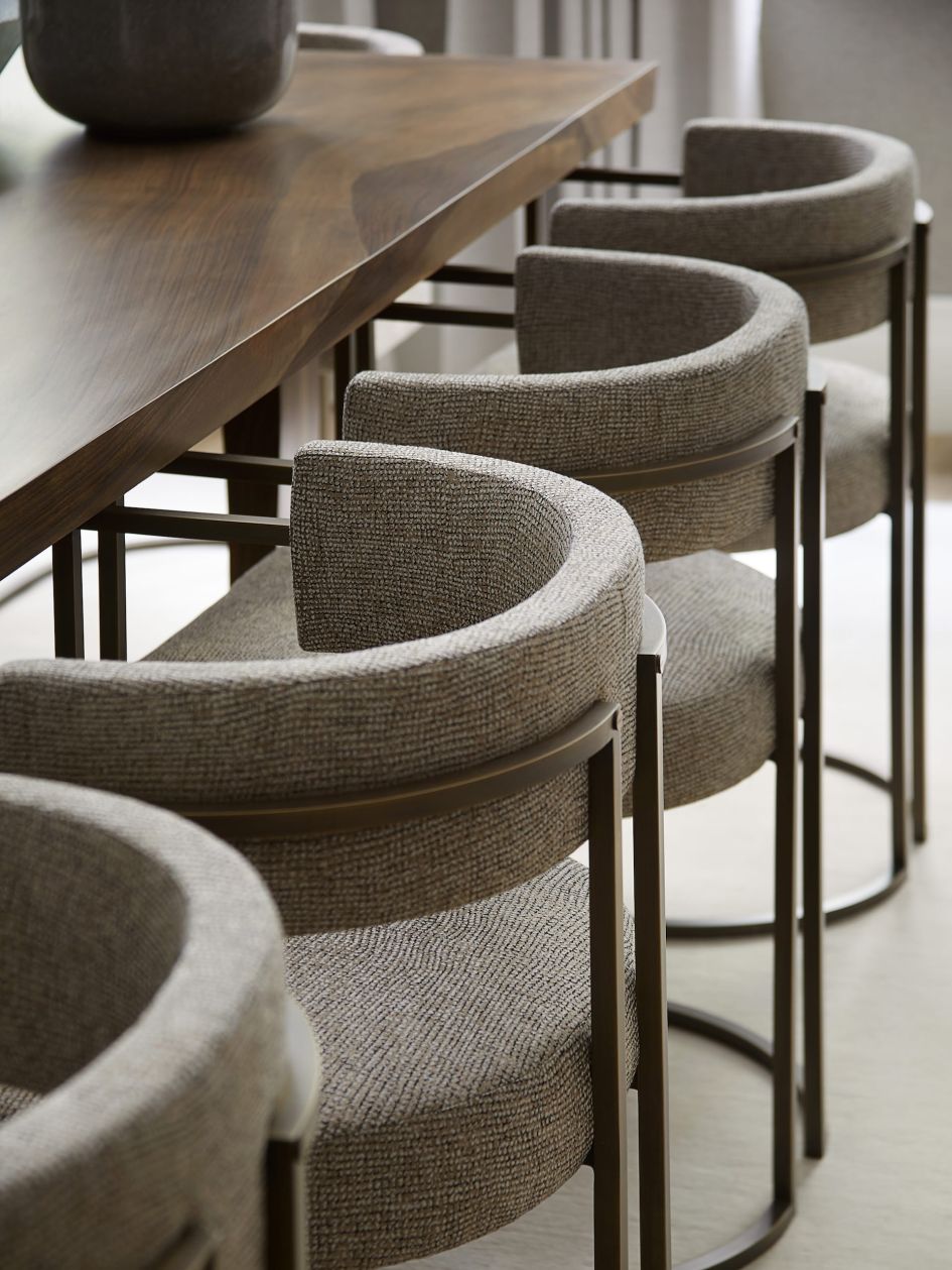 Eco, handcrafted English walnut used on the dining table by Millier