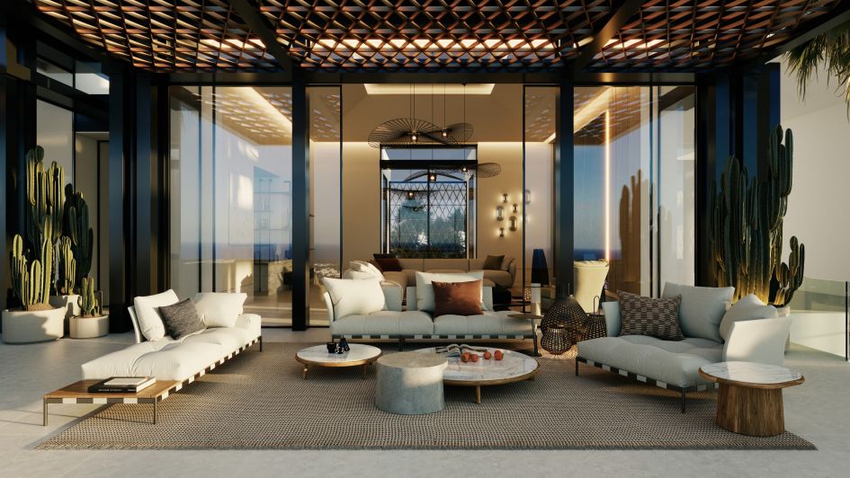 Espace de vie extérieur par Ambience Home Design, Marbella