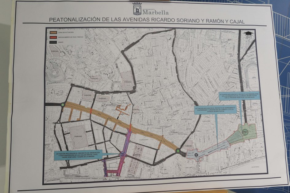 Plano de la peatonalización de Marbellalla