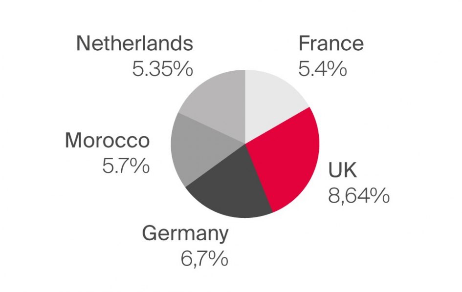 Top 5 foreign buyer nationalities in Spain 2024