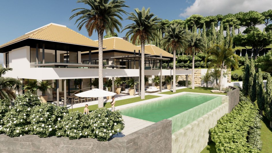 Arquitectura lujosa, villa en Marbella